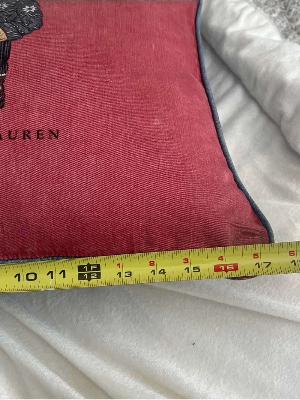 Vintage Polo by Ralph Lauren Bear Down Pillow 16” x 17” Please See all Pics *